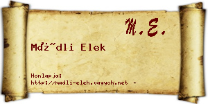 Mádli Elek névjegykártya